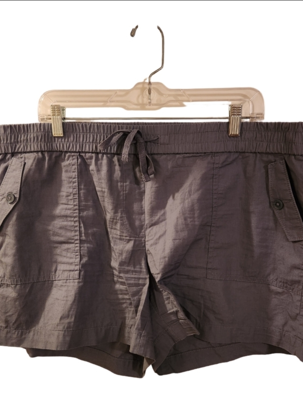 LOFT Gray Drawstring Cargo Shorts